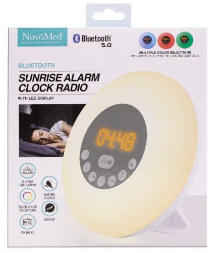 Very bright light FM radio; Weekly and daily alarm settings; Cons. . Nuvomed sunrise alarm clock radio instructions